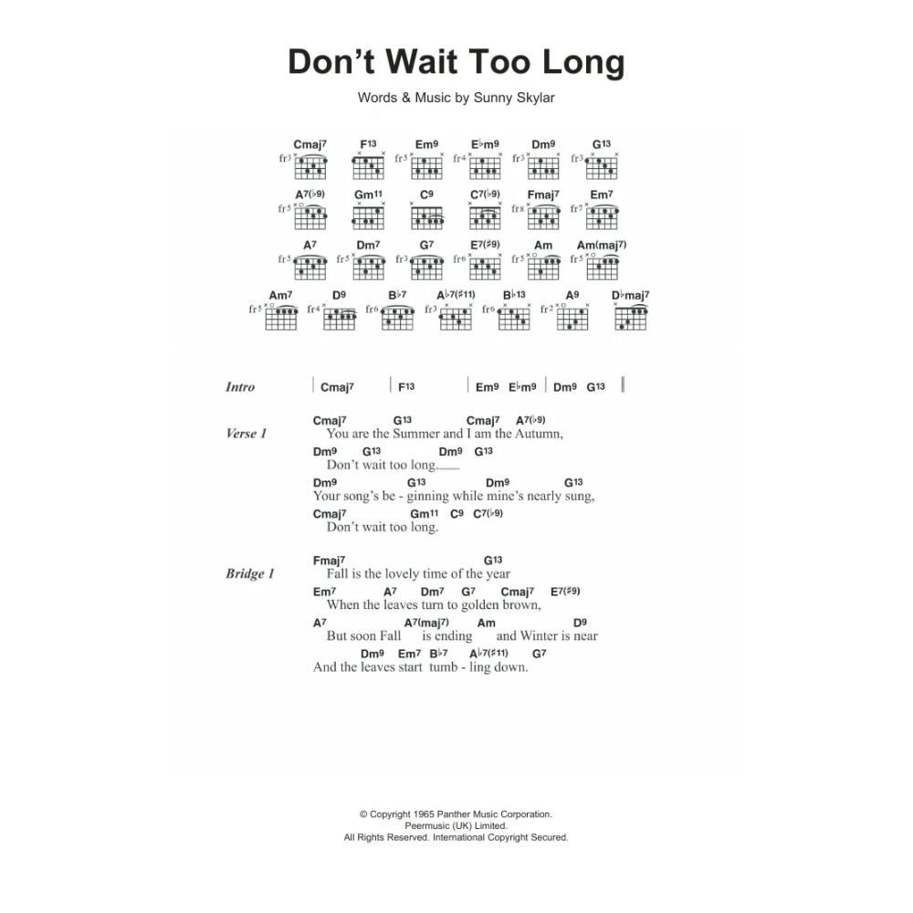 Don't Wait Too Long