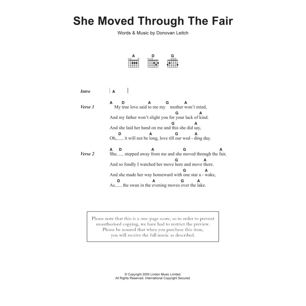 She Moved Through The Fair