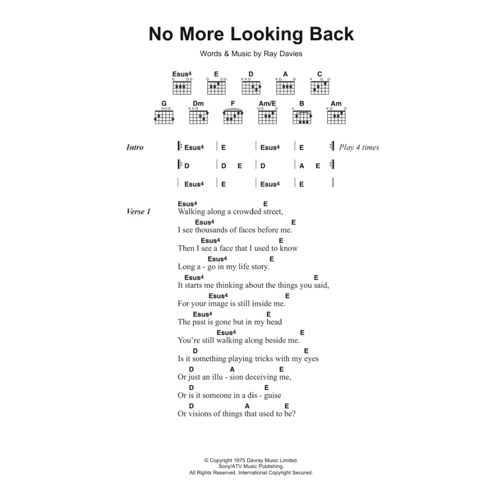 No More Looking Back