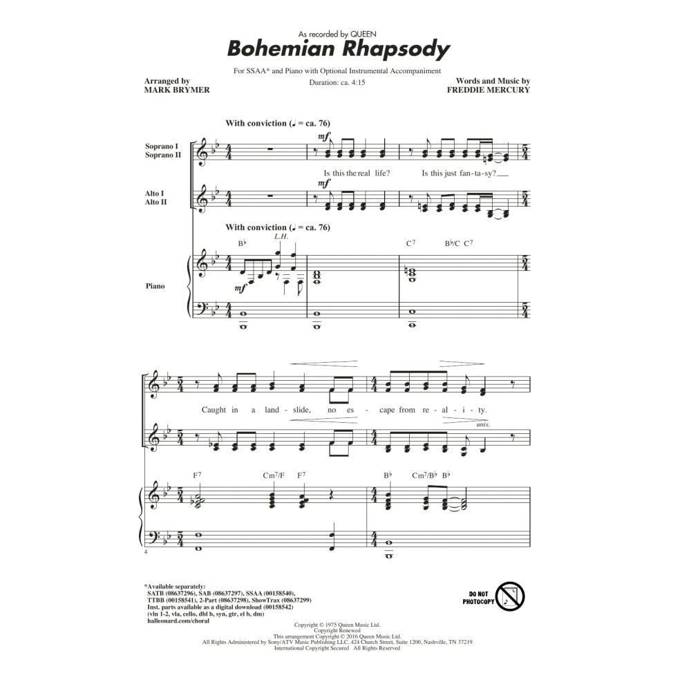 Bohemian Rhapsody (arr. Mark Brymer)