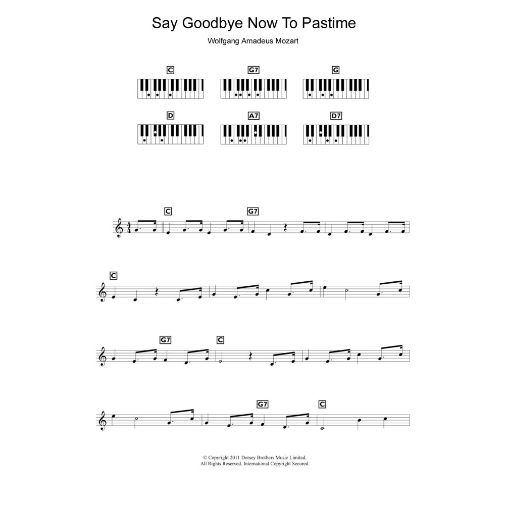 Say Goodbye Now To Pastime (from The Marriage Of Figaro)
