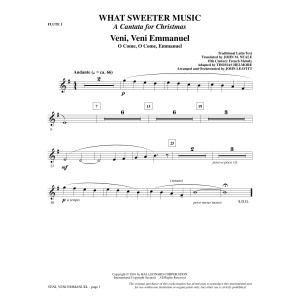 What Sweeter Music (A Cantata For Christmas) - Flute 1