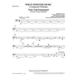 What Sweeter Music (A Cantata For Christmas) - Double Bass