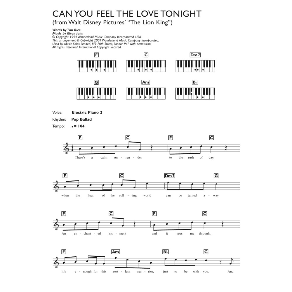 Can You Feel The Love Tonight (from The Lion King)