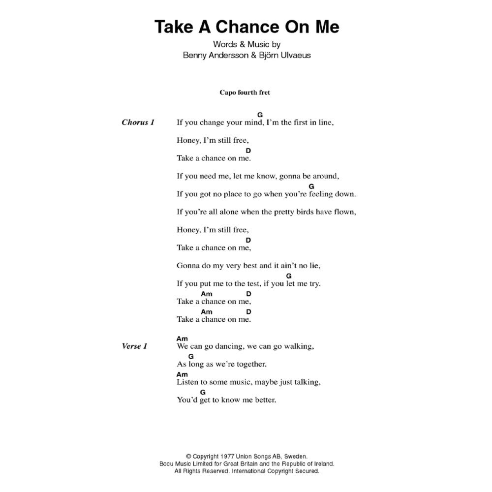 Take A Chance On Me