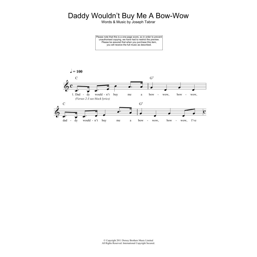Daddy Wouldn't Buy Me A Bow-Wow