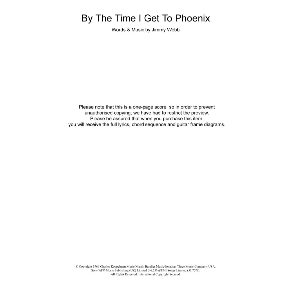 By The Time I Get To Phoenix
