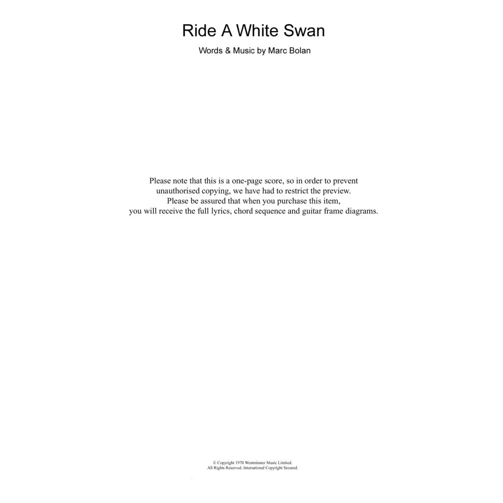 Ride A White Swan
