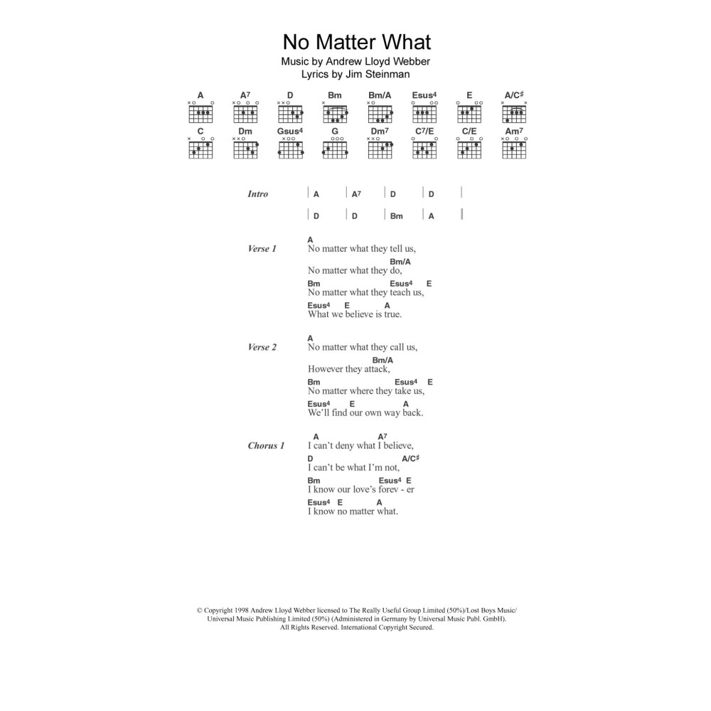 No Matter What (from Whistle Down The Wind)