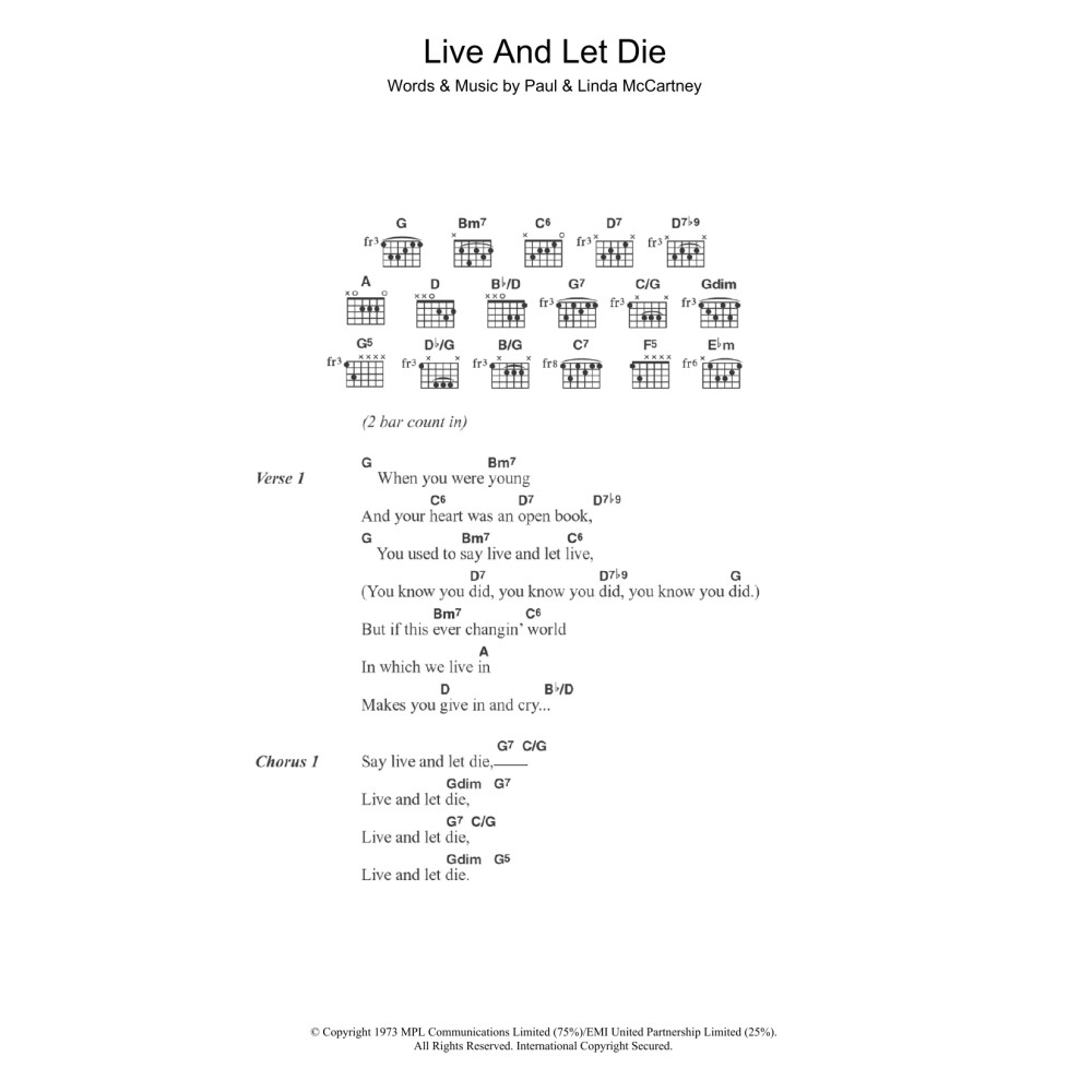 Live And Let Die (theme from the James Bond film)