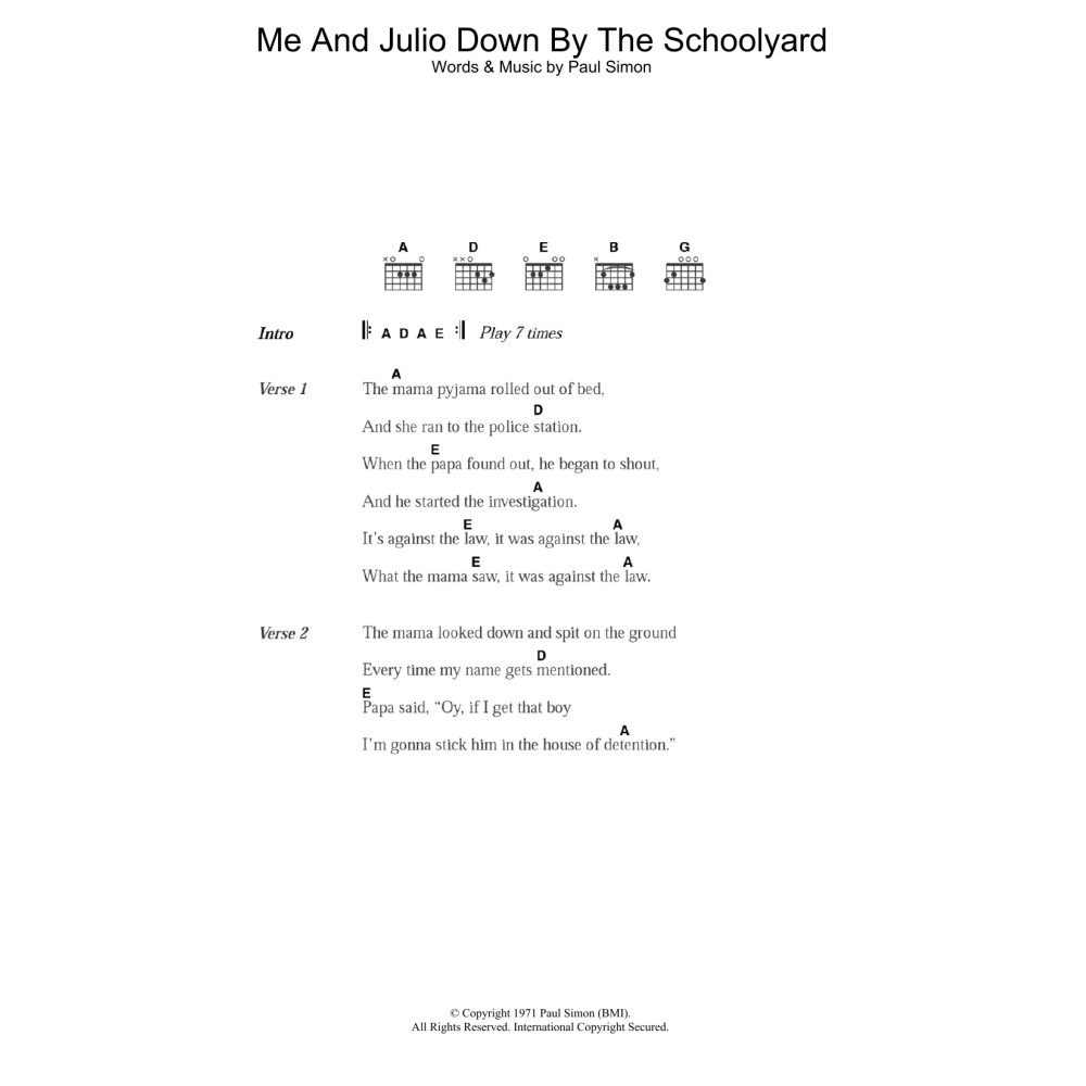 Me And Julio Down By The Schoolyard