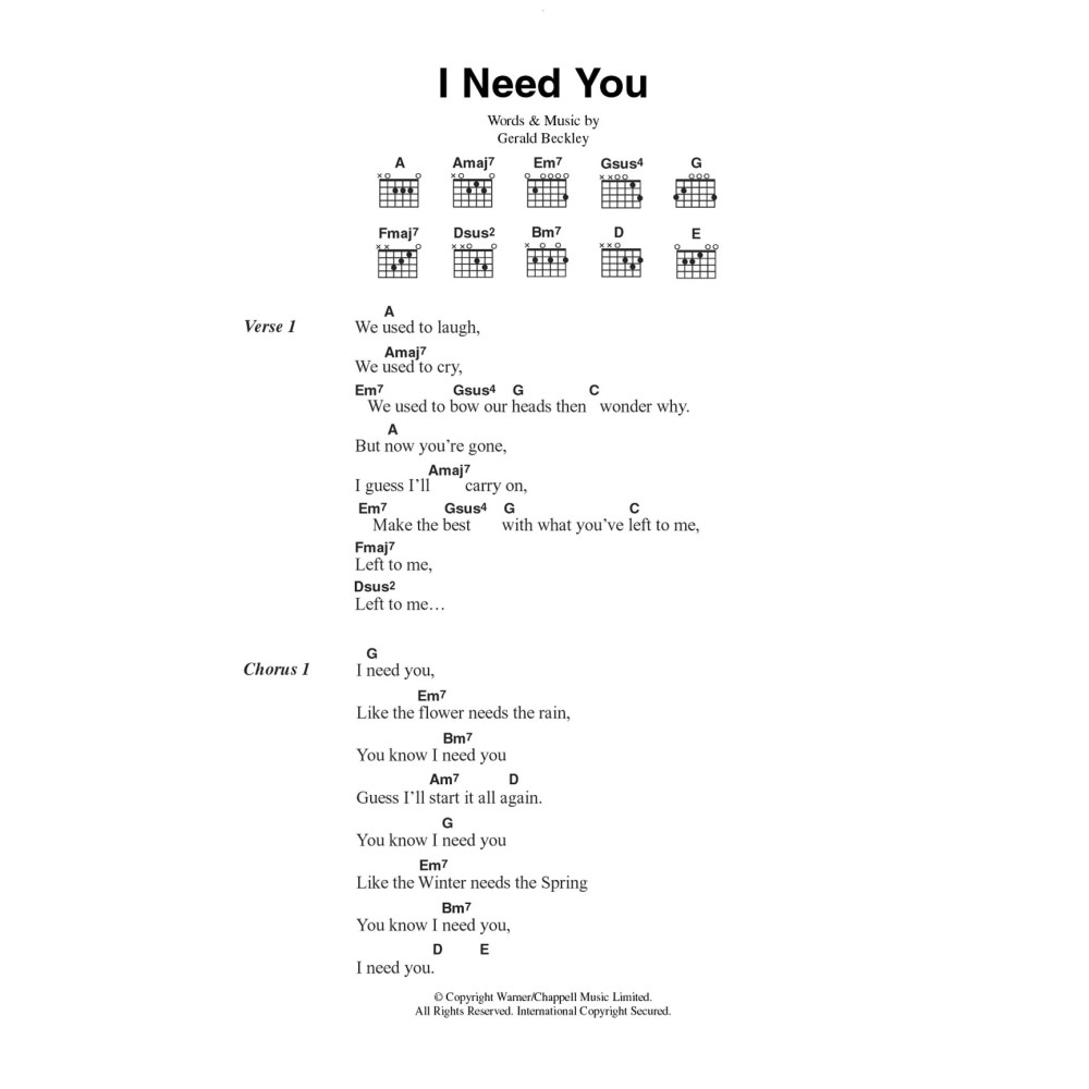 I Need You
