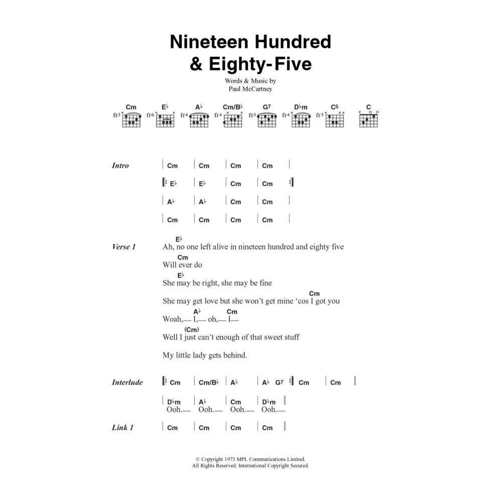 Nineteen Hundred And Eighty Five