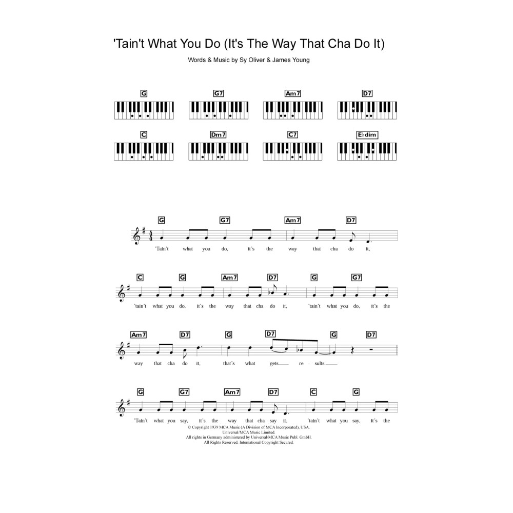 'Tain't What You Do (It's The Way That Cha Do It)