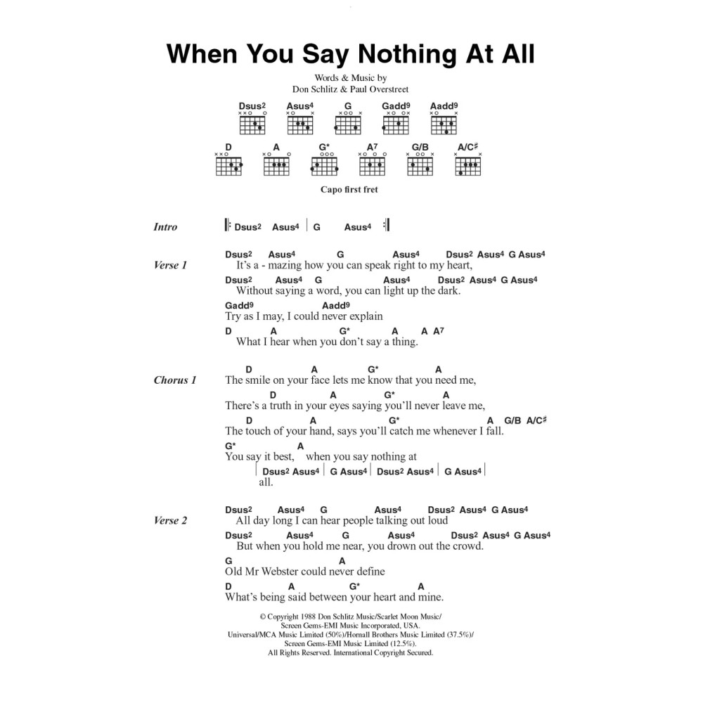 When You Say Nothing At All