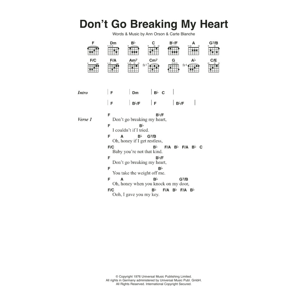 Don't Go Breaking My Heart