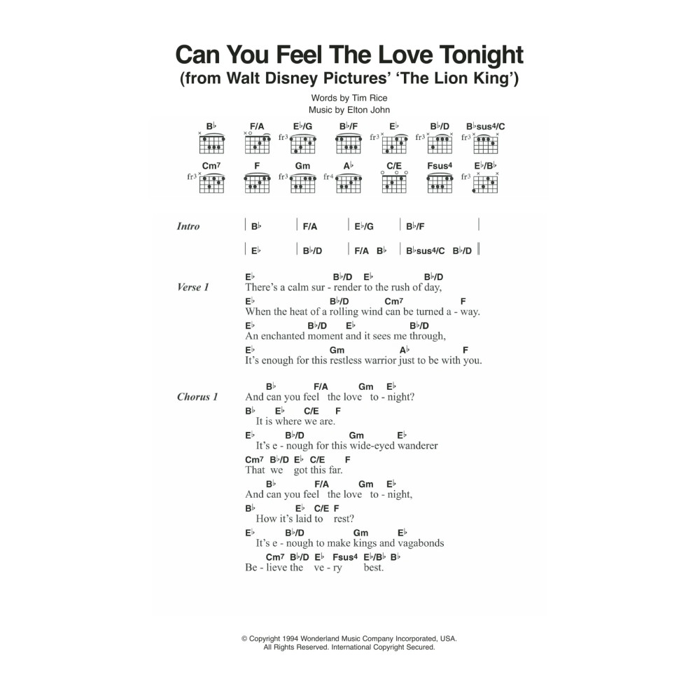 Can You Feel The Love Tonight (from The Lion King)