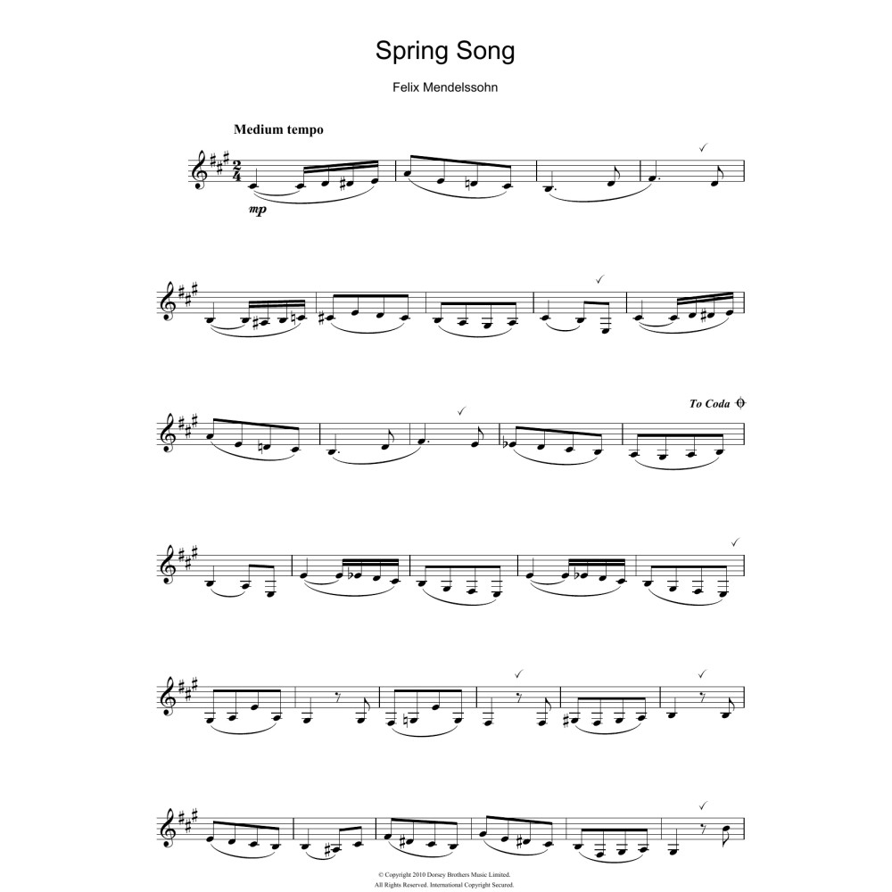 Spring Song, from Songs Without Words, Op.62