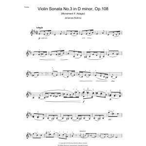 Violin Sonata, Op. 108 No. 3 (2nd Movement: Adagio)