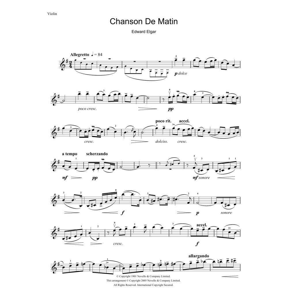 Chanson De Matin Opus 15, No. 2