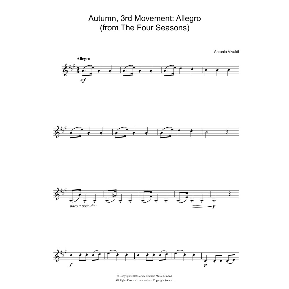Autumn (from The Four Seasons), 3rd Movement