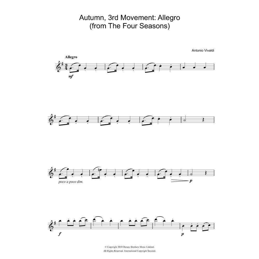 Autumn (from The Four Seasons), 3rd Movement