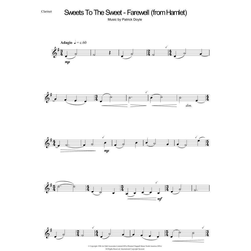 Sweets To The Sweet - Farewell (from Hamlet)