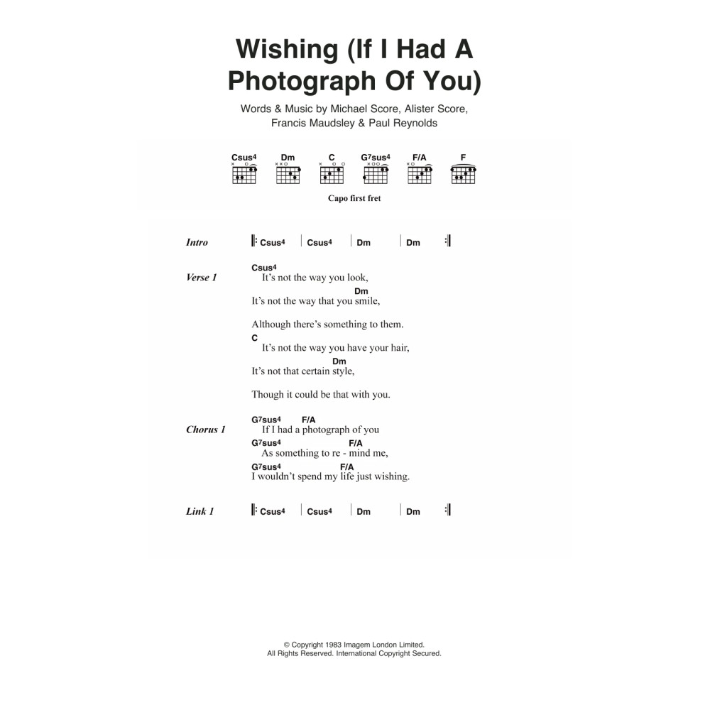 Wishing (If I Had A Photograph Of You)