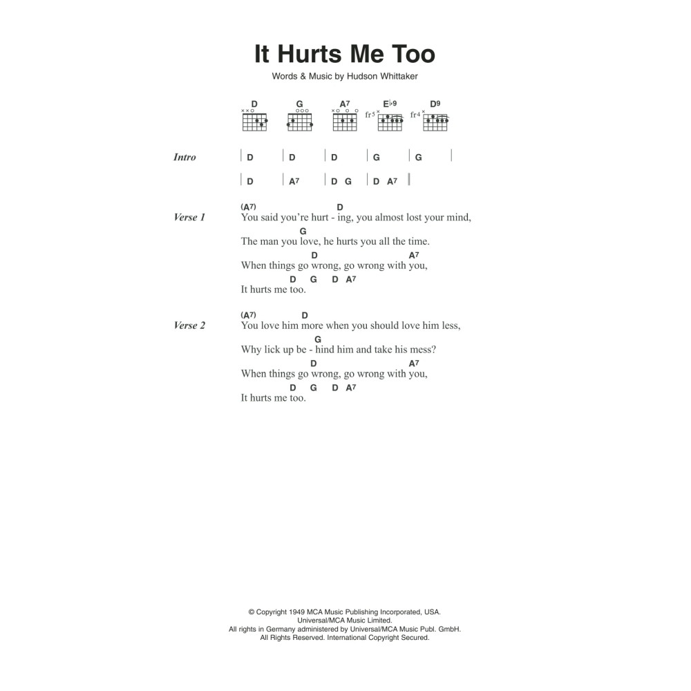It Hurts Me Too