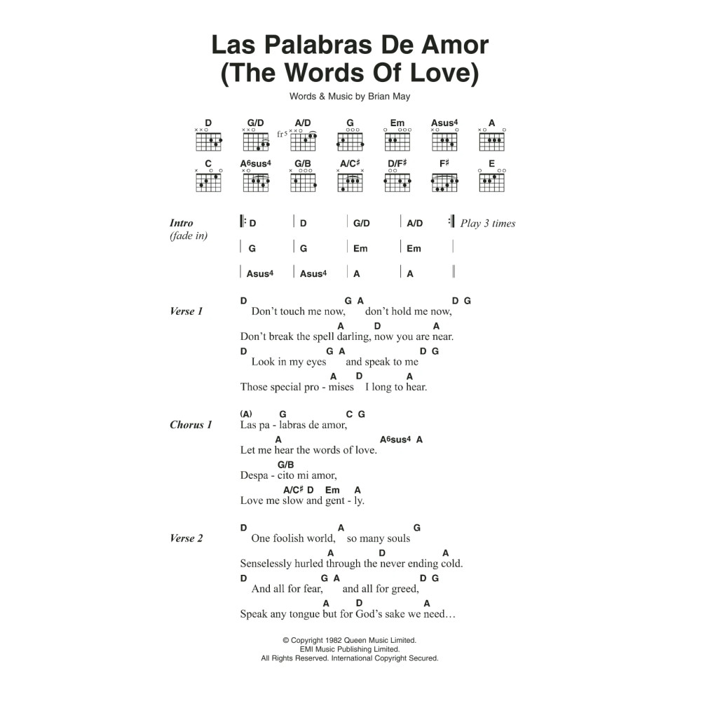 Las Palabras De Amor (The Words Of Love)