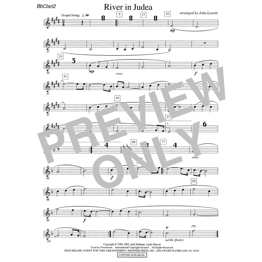 River in Judea - Bb Clarinet 2