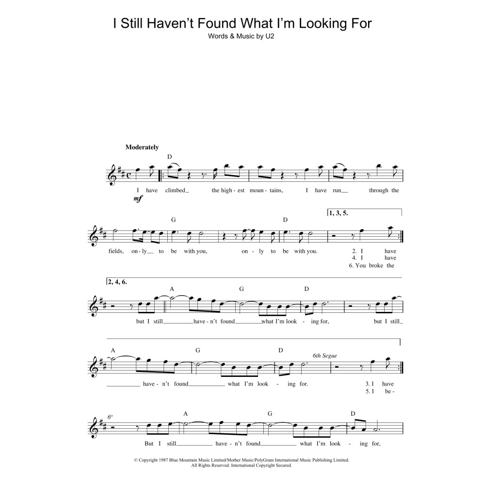 I Still Haven't Found What I'm Looking For