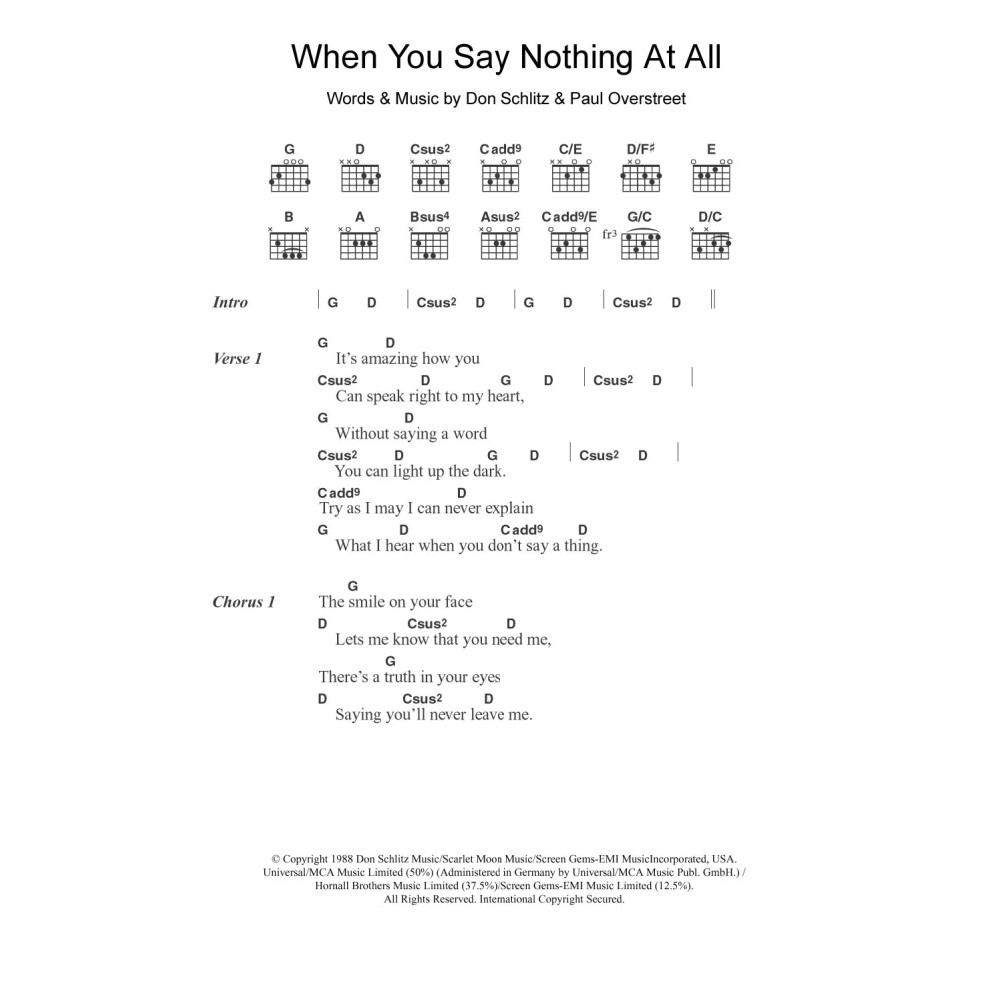 When You Say Nothing At All