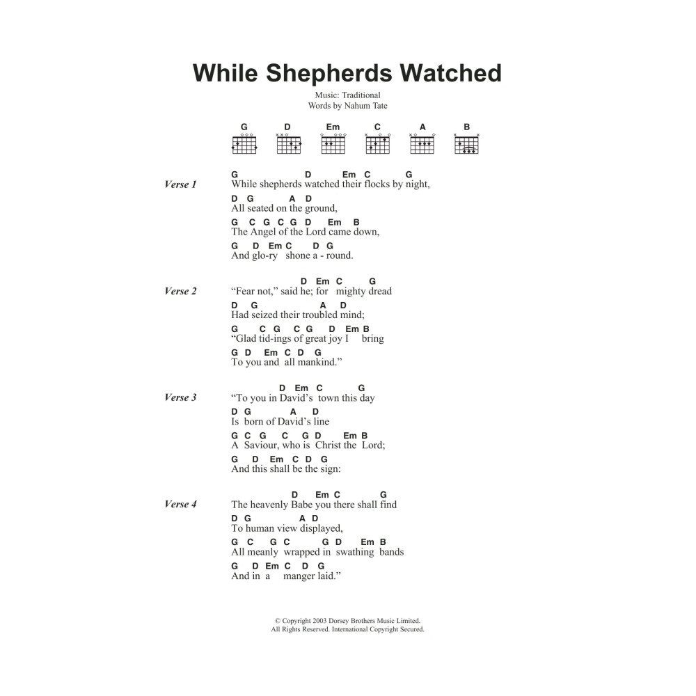 While Shepherds Watched Their Flocks
