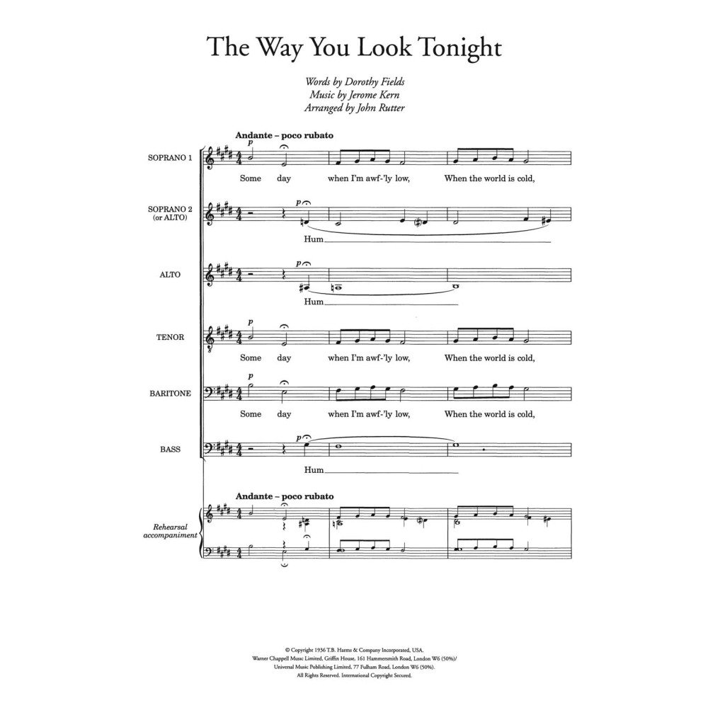 The Way You Look Tonight (arr. John Rutter)