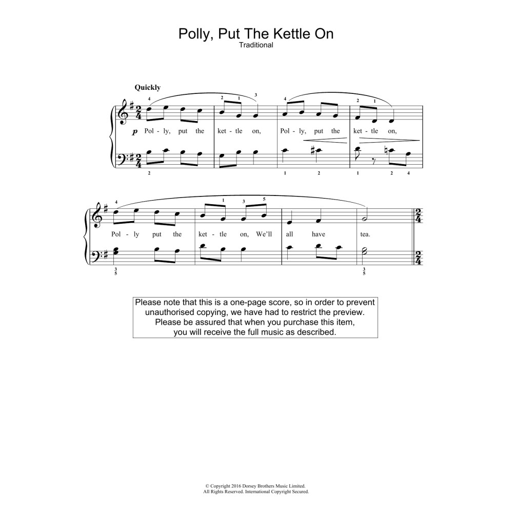 Polly Put The Kettle On