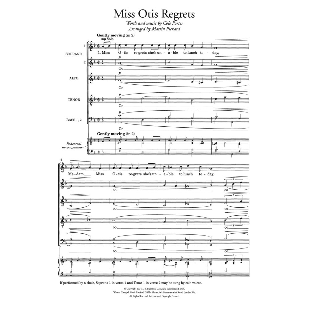 Miss Otis Regrets (arr. Martin Pickard)