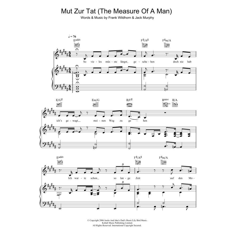 Mut Zur Tat (The Measure Of A Man)