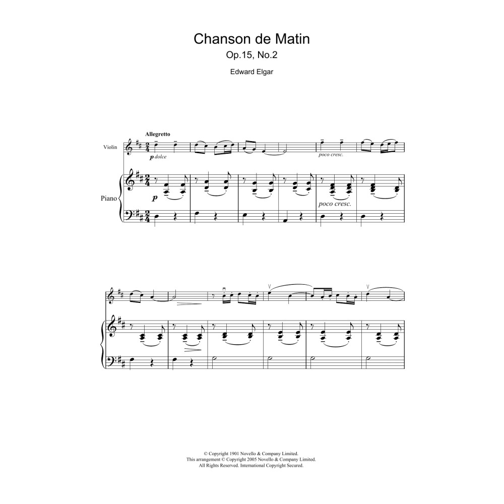 Chanson De Matin Opus 15, No. 2
