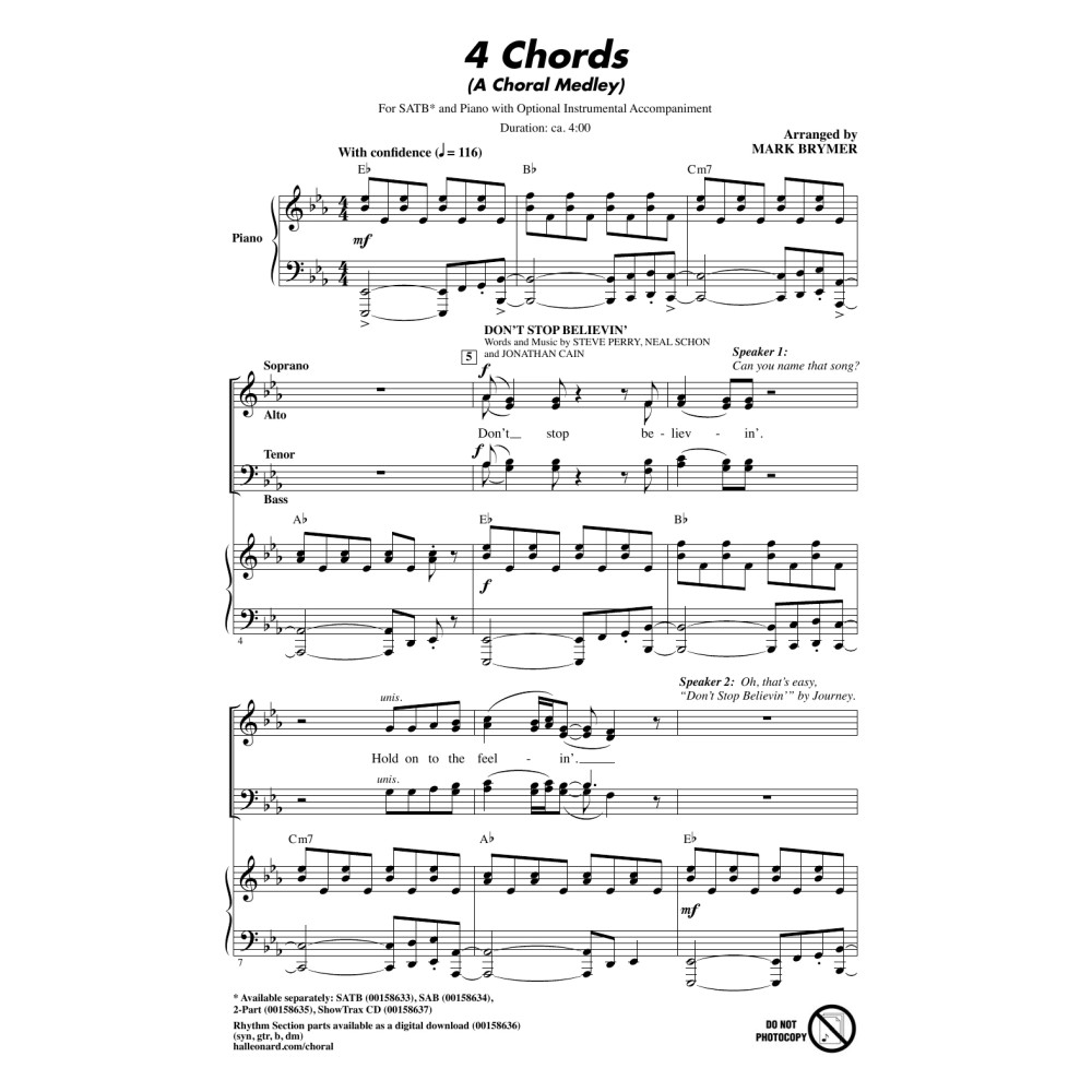 4 Chords (A Choral Medley)