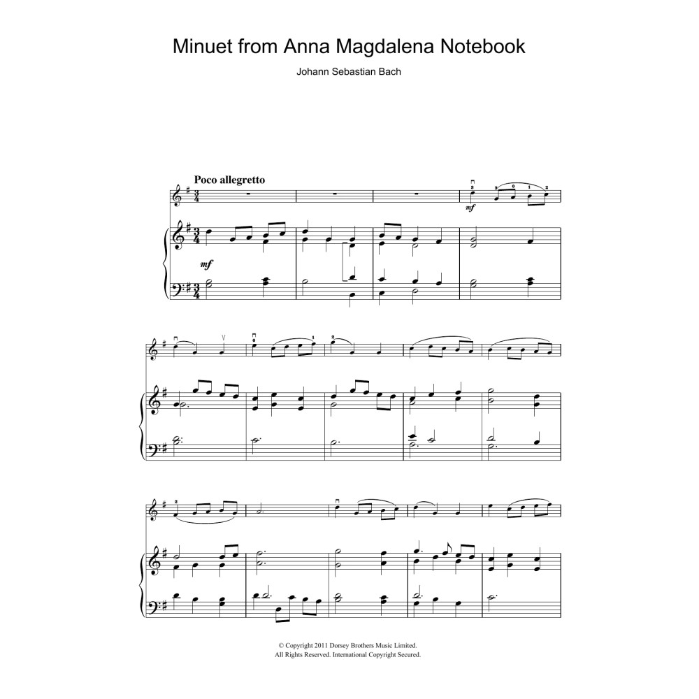 Minuet in G Major (from The Anna Magdalena Notebook)