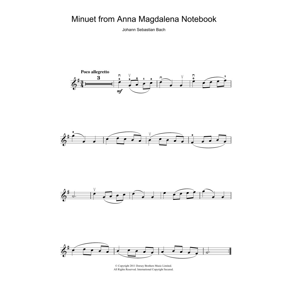 Minuet in G Major (from The Anna Magdalena Notebook)