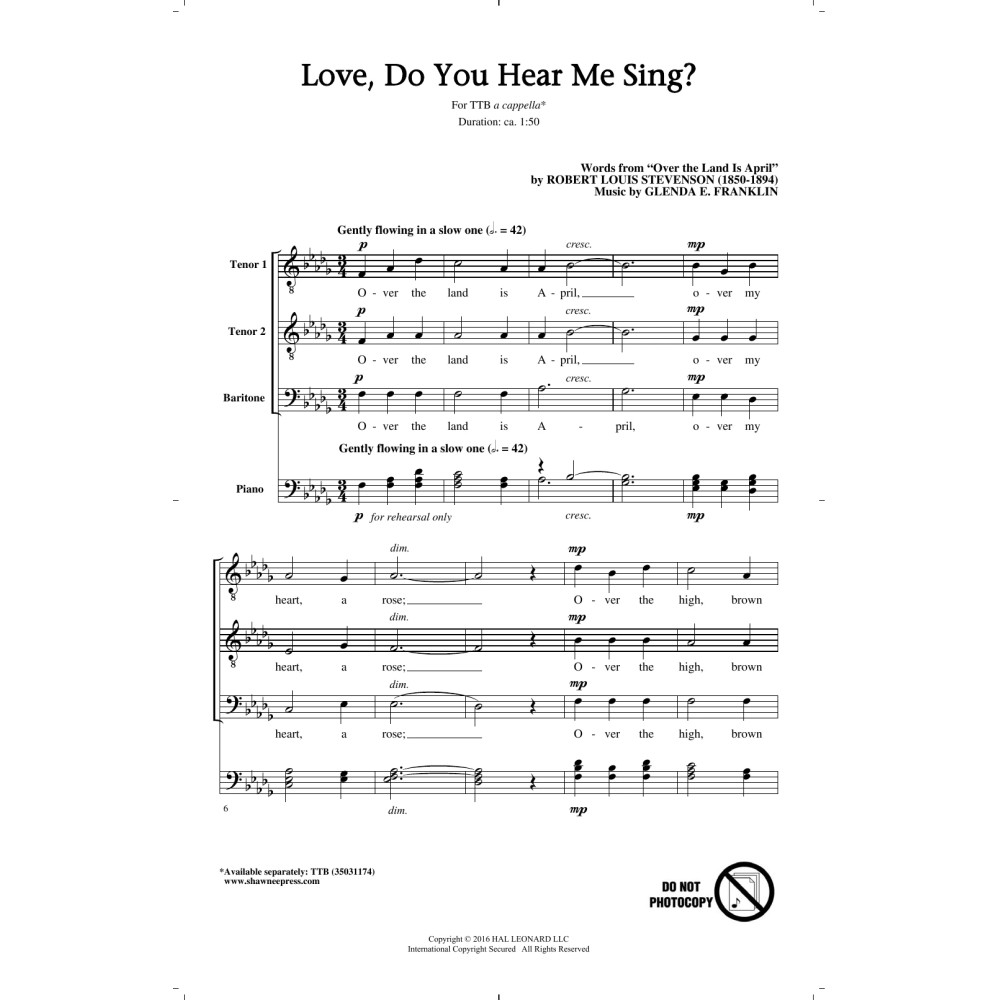 Love, Do You Hear Me Sing?