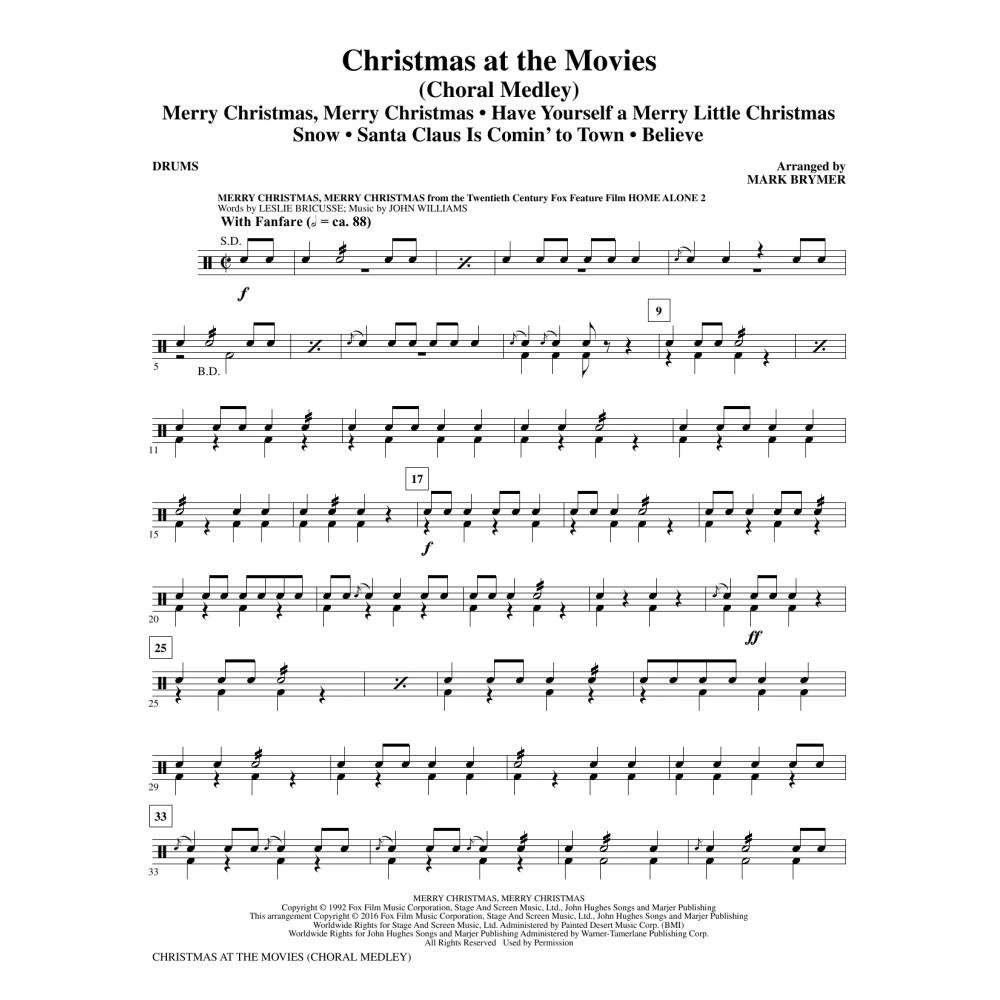 Christmas at the Movies - Drums