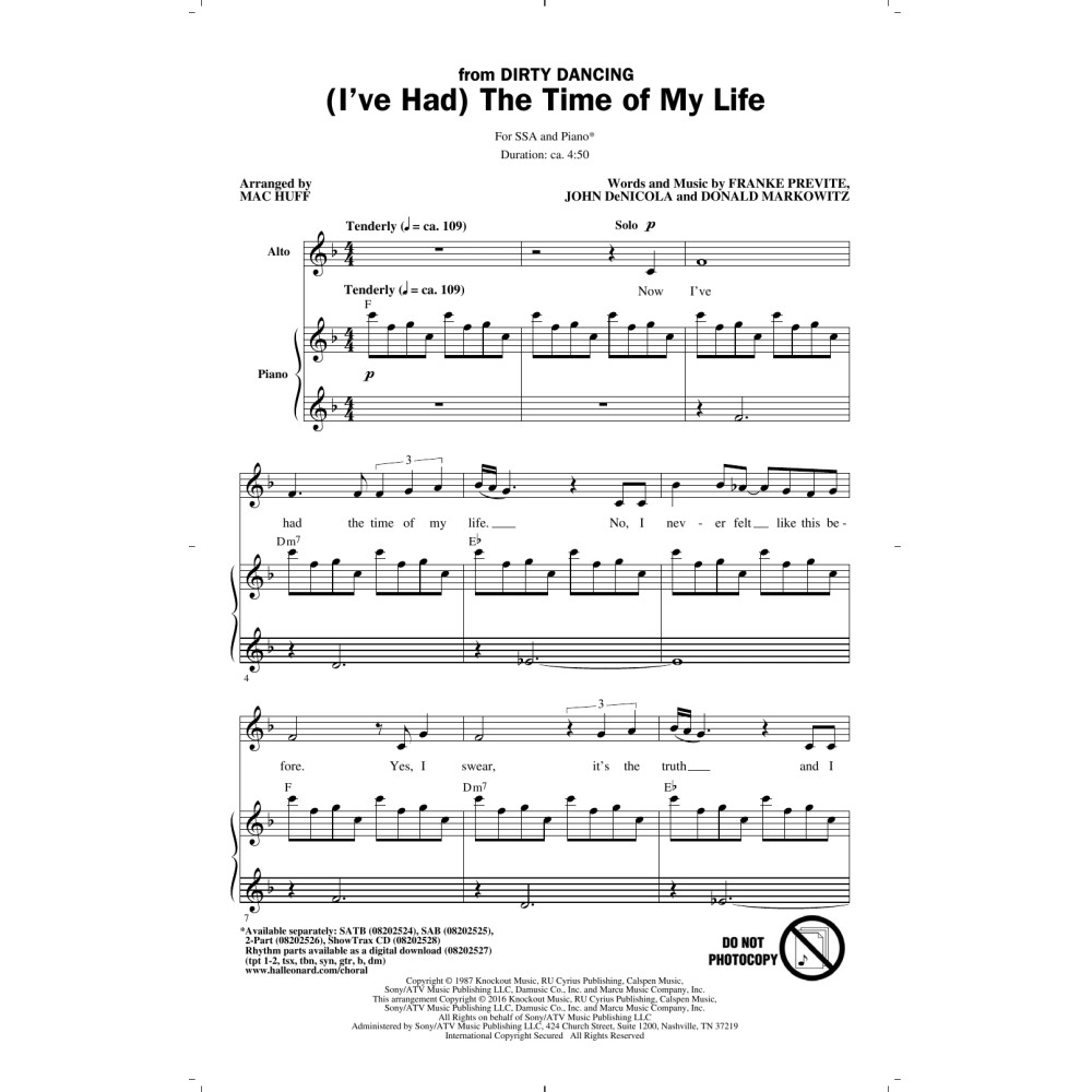 (I've Had) The Time Of My Life (arr. Mac Huff)