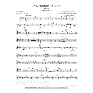 Symphonic Dances, Op.45 - Bb Trumpet Parts - Digital Only - Bb Trumpet 1 (sub. C Tpt. 1)