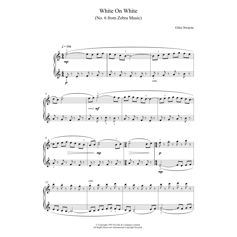 White On White (No. 6 from Zebra Music)