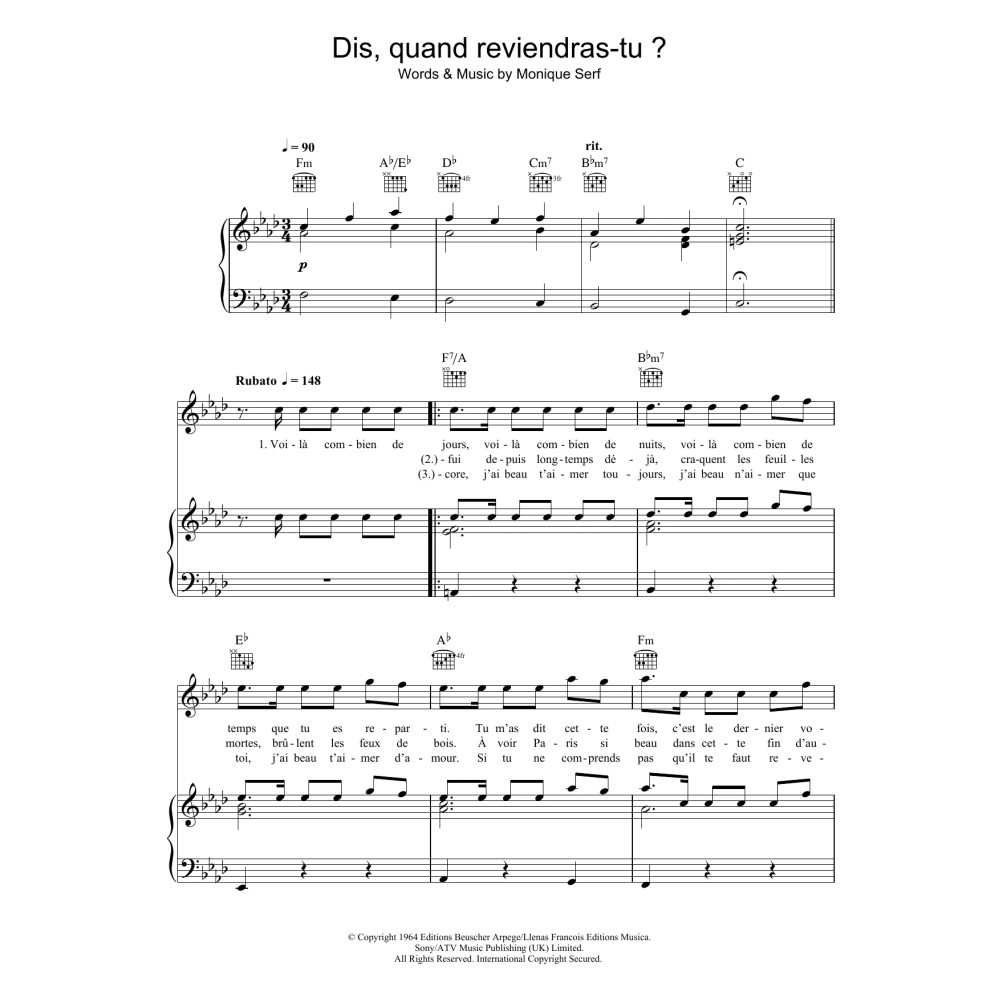 Dis, Quand Reviendras Tu ?
