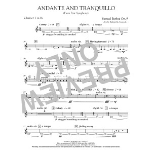 Andante and Tranquillo (from First Symphony) - Bb Clarinet 2