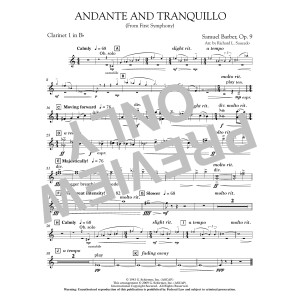 Andante and Tranquillo (from First Symphony) - Bb Clarinet 1